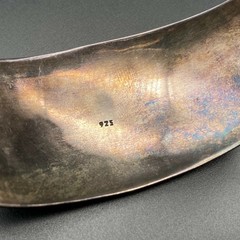 Vintage Abstract Sterling Silver Cuff Bracelet 6-3/4″