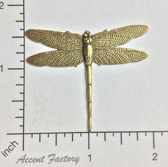 34183- 1-3/4″ Large Dragonfly Finding Stamping Brass Ox
