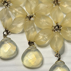 Vintage Coldwater Creek Frosted Lemon Flower Bib Necklace Y2K Boho Cottagecore
