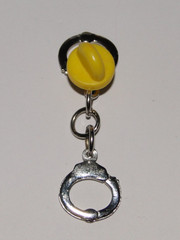 Vintage Zinc Alloy Miniature Law Enforcement Handcuffs Lapel Pin or Tie Tac