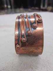 Vintage 40s 50s 100% COPPER CUFF bracelet VLV 1 sz fits all!