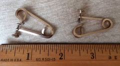 Vintage 40s-50s Punk Rock Safety Pin Screw Back Gold Tone Earrings