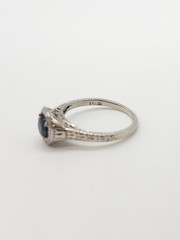 Antique 1920s $3000 1ct Ceylon Blue Sapphire 19k White Gold Filigree Ring