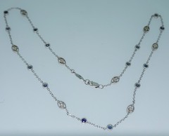 Gabriel & Co. 14K Sapphire & Diamond Chain Necklace