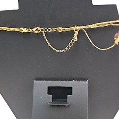 Mix-It Gold Tone Illusion Necklace Amber Acrylic Bead Multi Chain JC Penny 22″