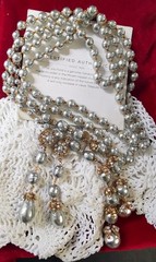 MIRIAM HASKELL 50’S SIGN 2PC S-GREY BAROQUE PEARL ICE CLEAR MONTÉE BRASS ACCENTS