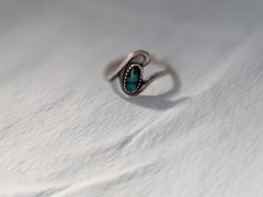 VTG Sterling Silver Navajo WM Wheeler Co. Bezel Abalone Inlay Cabochon Ring S4