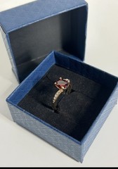 Vintage Red Cubic Zirconia Ring Gold Plated Womens Size 6.5