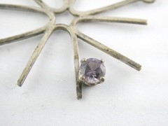 Vintage Sterling Silver Pale Purple Sapphire Star Pendant Necklace 7.6g 24 Inch