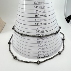 Vintage Southwestern Style Long Hematite Gray Beaded Strand Necklace Classic
