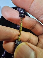 Vtg Choker Necklace w Purple Amethyst beads 15in”- Ate6