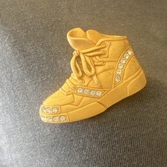 Vintage Goldtone High Top Bling Sneaker Brooch w/ Rhinestones Pin Signed JJ