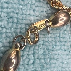 Vintage Trifari Bracelet Rope Chain Beaded Trifarium Gold Tone Unisex Sz 7 3.5mm
