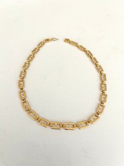 Vintage GIVENCHY 1980s GoldT plated GG Logo Chain Link Choker Necklace 16″