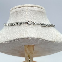 Vintage Silver-Tone Prong Crystal Rhinestone Tennis-Style Choker Necklace