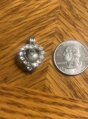 Beautiful Antique Vintage Pendant With Gem Stones & Pearl Opens See Pics & Read