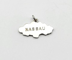 Vintage Sterling Silver Nassau Bahamas Travel Souvenir Charm Pendant – 2.7g