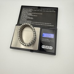 Vintage 1950s Expandable Blue Rhinestone Bracelet British Hong Kong 3 Row Silver