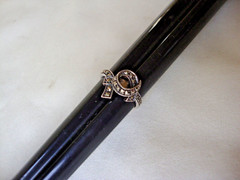 VINTAGE RETRO MOD MARCASITE FANCY RIBBON BOW STERLING SILVER STAMP 925 RING SZ 7