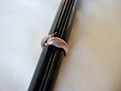 VINTAGE 1970-80s 3D DOLPHIN CROSSOVER RING STERLING SILVER STAMPED 925 SZ 5