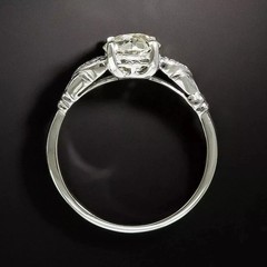 Vintage Art Nouveau Style LabCreated Diamond Art Deco Engagement 14K GoldFN Ring