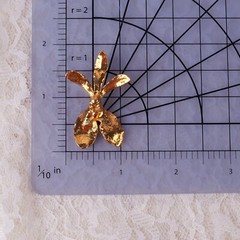 Vintage Genuine Gold Dipped Orchid Flower 45 mm Pendant in Orig Display Box