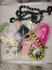 2 Lbs Vintage Colorful Plastic Lucite Beaded Necklaces Lot Costume Jewelry