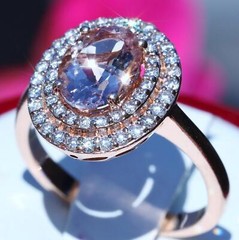 Effy 14k rose gold ring 2.15ct morganite diamond size 7 vintage 4.75gr N3040C