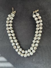 Art Deco Brown Silver Foil Glass Beads 10mm Broken Necklace Beads Only