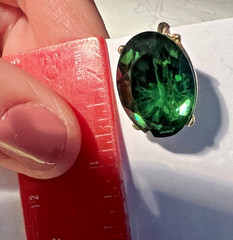 Stunning Vintage Trifari Green Glass Clip Earrings, Perfect!
