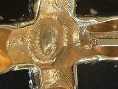 VTG Jackie Collins Maltese Cross Panther Brooch Signed