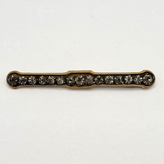 Edwardian Gold Plated with Rhinestones Brooch Bar Pin Circa 1920s