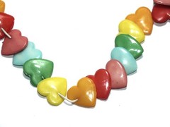 Vintage 1980s Necklace Plastic Heart Beads Charms Charm Retro Love The 80s J811