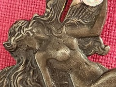 Beautiful Art Nouveau Sterling Silver 925 Fairy Nymph Antique Pendant