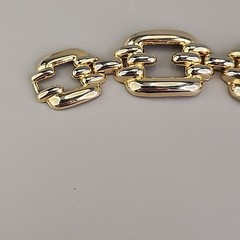 Vintage Chain Bracelet 21mm Glossy Gold Tone 7.25″