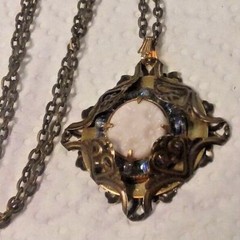 1 3/4″ Romantic Filigree Glass Pendant 08-01-2022