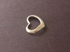 Vintage Sterling Silver Open Heart Pendant .75 in