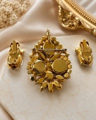 Juliana D&E Aurora Borealis Rivoli Green Rhinestone Demi Parure Set