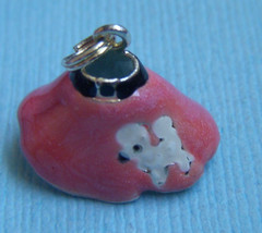 Vintage Jezlaine enamel pink poodle skirt sterling charm
