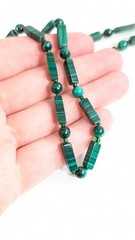 Malachite Beaded Necklace – Green Gemstone Bead Necklace