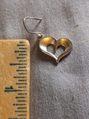 Vintage SU Thailand Sterling Silver Unique Shape Heart Pierced Earrings.