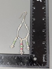 Aurora Borealis Glass Bead Tassel Fringe Teardrop Dangle Earrings Long