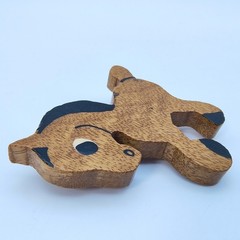Vintage Horse Brooch Handmade Wooden Western Folk Art Pony Equestrian Zodiac