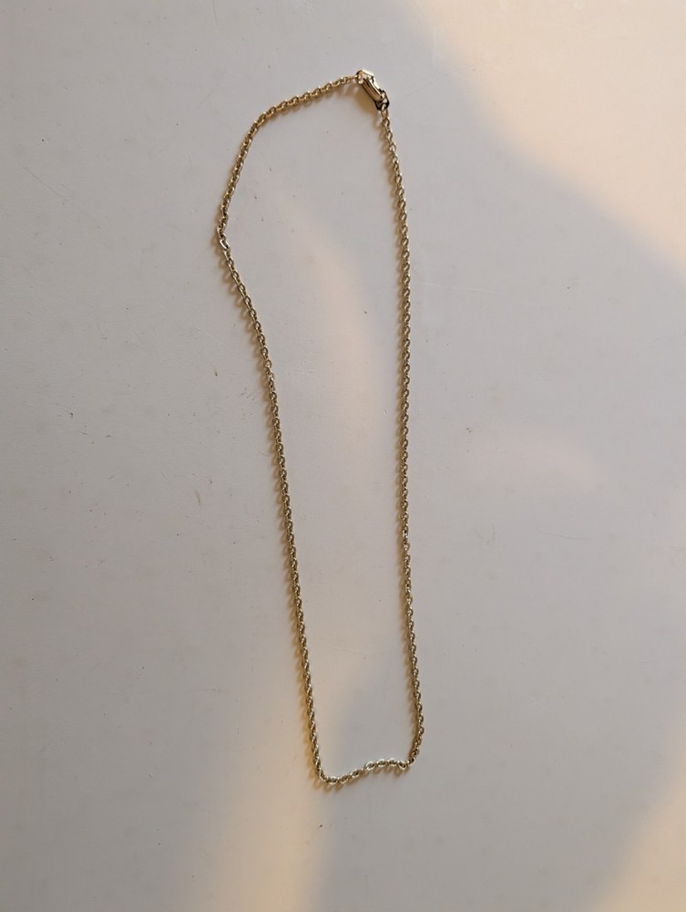 VINTAGE CHAIN NECKLACE GOLD TONE 28″ CHAIN STAMPED MADE IN W GERMANY ON CLASP