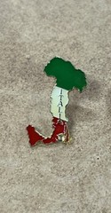 Green White And Red Italia Gold Toned Italy Pin