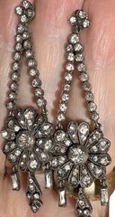 Antique Georgian Paste Dangle Earrings. 2.5 inches long