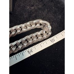 Monet Vintage Silver Tone Heavy Double Link Rope Chain Necklace Clasp 30 in 103g