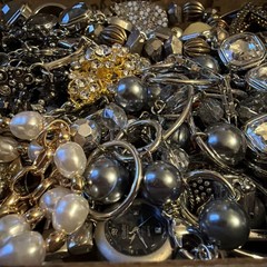 Vintage to Now Jewelry Lot All Wearable Untested. No Junk. Box B8 Rhinestones