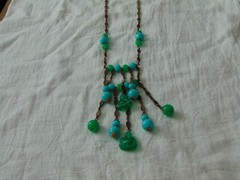 antique metal plastic Buddah dangles beads pendant necklace