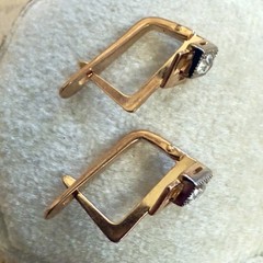 14k 583 Gold Earrings – Vintage East European Soviet USSR Era – #1712